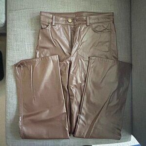 Garage wide leg leather pants